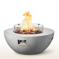 Propane Fire Pit Designed for Outdoor Gatherings, 39 Inch Concrete Top, 50000 BTU, Lava Rocks Included