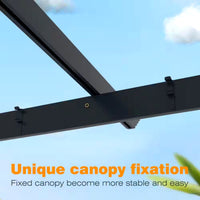 Aluminum Pergola Built to Shelter Outdoor Spaces, 16x12 Ft Coverage, Retractable Dark Gray Canopy, 192 Sq Ft